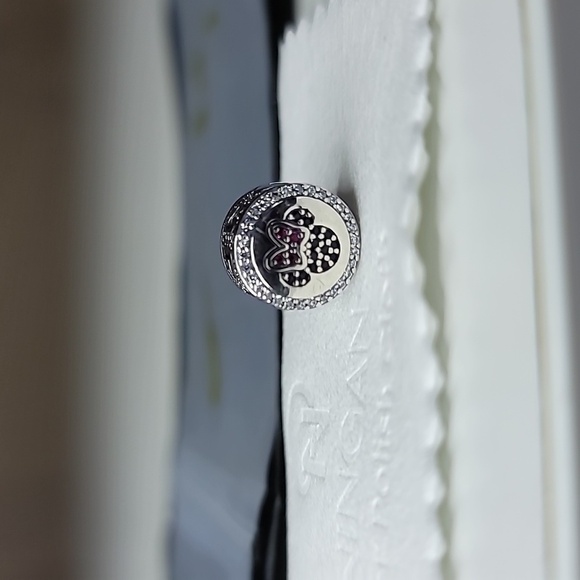 NWT NINGAN Minnie Mickey Mouse Sterling Silver Charm Disney Rhinestones - Picture 1 of 12